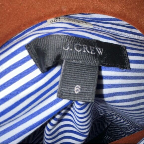 J.Crew Stripe Print Long Sleeve Blouse Shirt Top - Picture 6 of 9